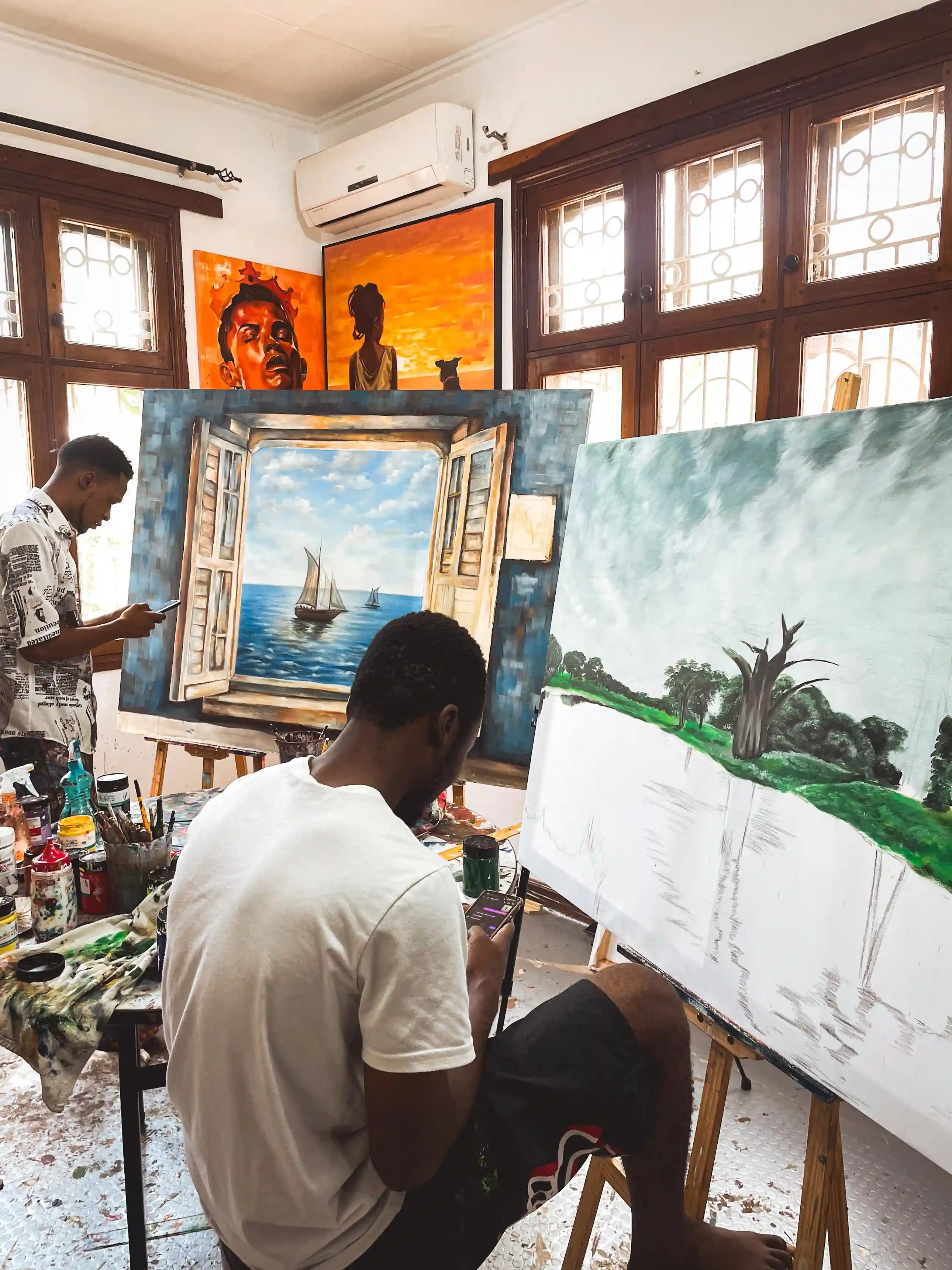 Artists Workstation - Individual workstations where artists can focus on their creative process with all necessary tools.