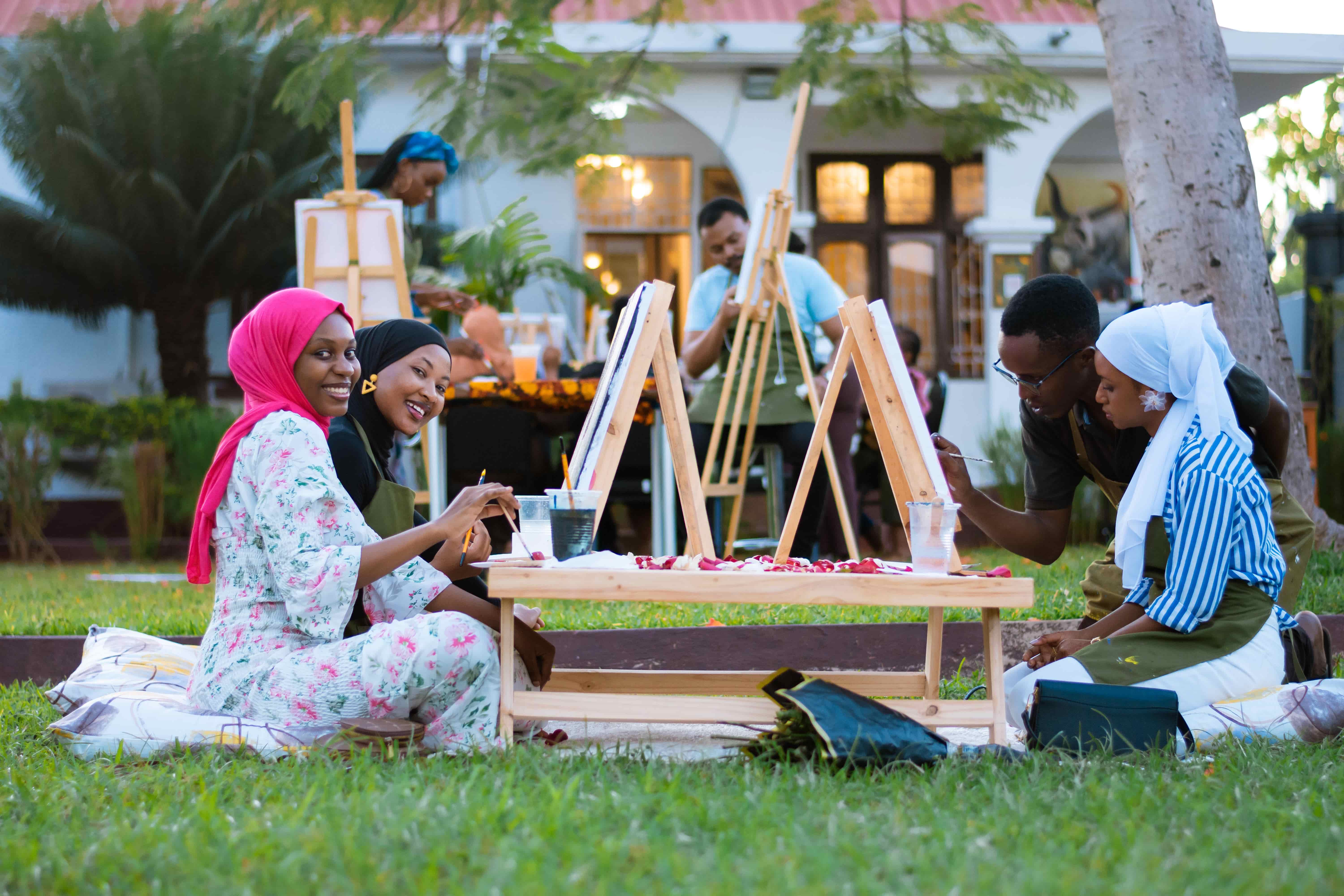 Paint and Sip Events - Join our popular paint-and-sip events where you can unleash your creativity while enjoying refreshments in a relaxed, social atmosphere. at Nias Nyalada Art Studio