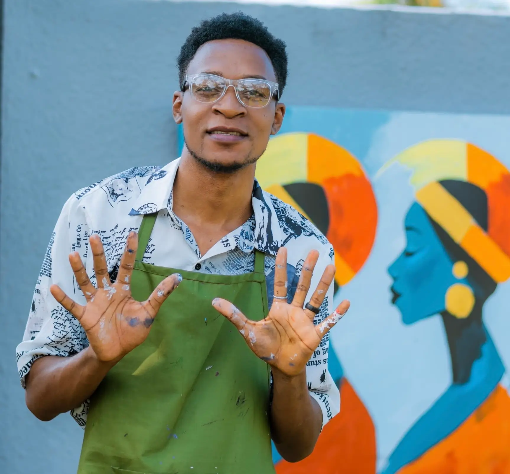 Michael Wenc, Artist specializing in Portraits & Mixed Media - Professional portrait showing the artist in their creative environment